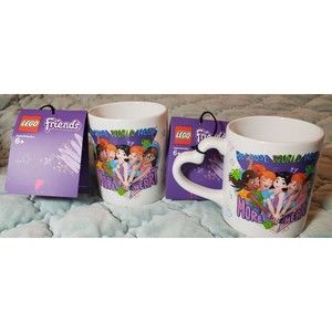 2 Qty NWT LEGO Friends BECAUSE THE WORLD NEEDS MORE HEART Mug Cup